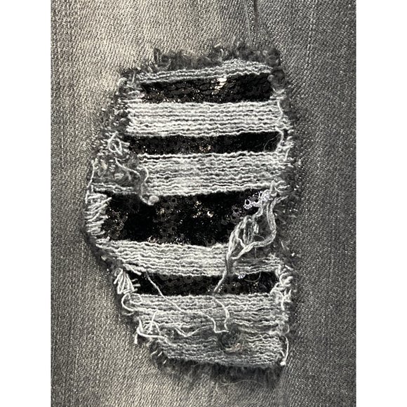 Lane Bryant Low Rise Girlfriend Sequin Distressed Jeans Womens 20 Cotton Blend - Picture 4 of 9